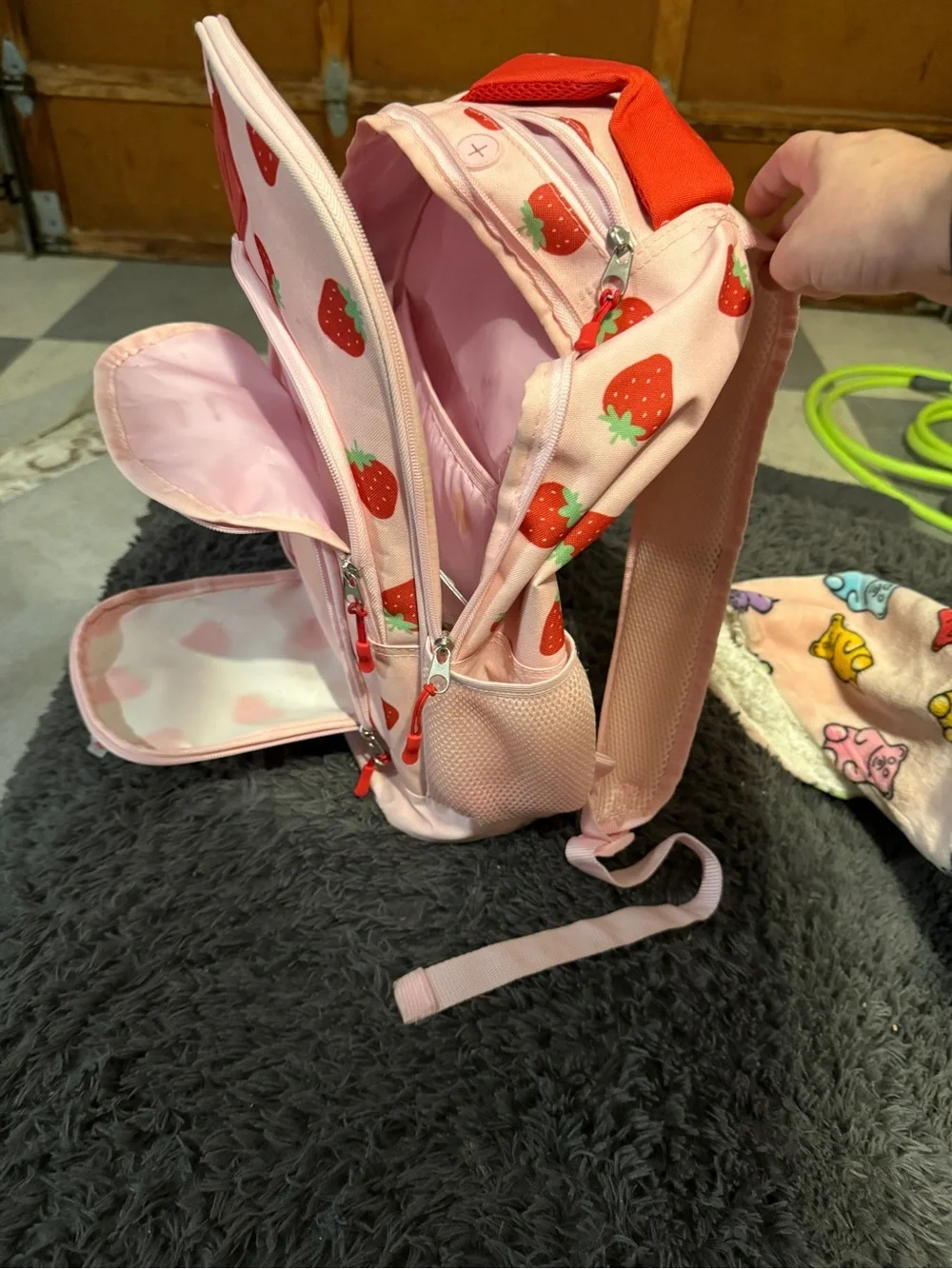 Pink Strawberry Backpack - Cute School Bag